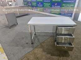 Bàn sơ chế inox có kệ để đồ