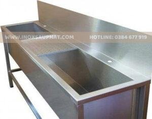 Chậu rửa inox công nghiệp 2 hộc