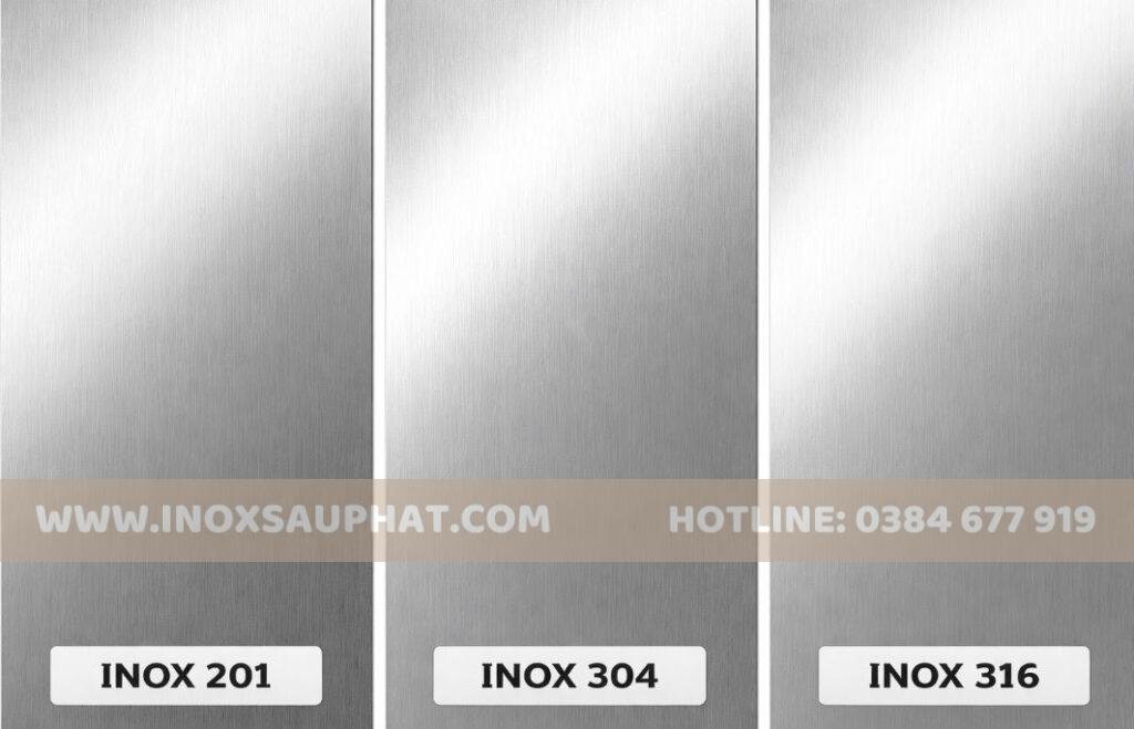 So sánh bề mặt inox 201 304 316 - Inox Sáu Phát