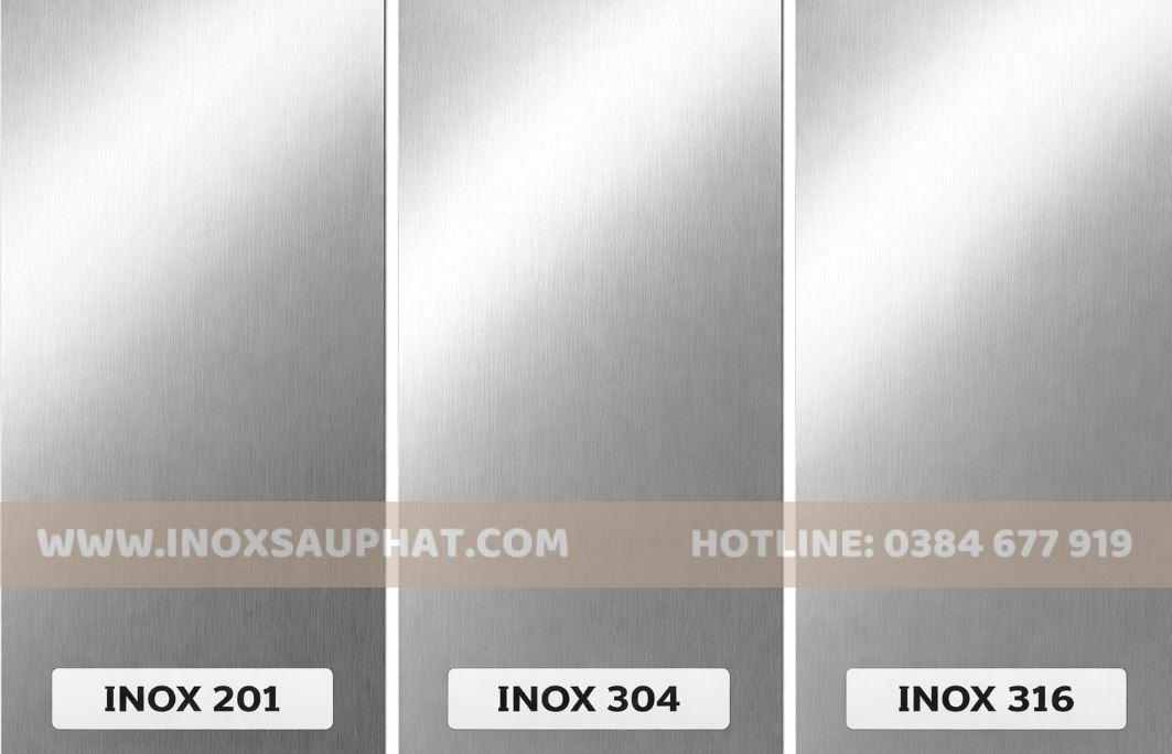 So sánh bề mặt inox 201 304 316 - Inox Sáu Phát