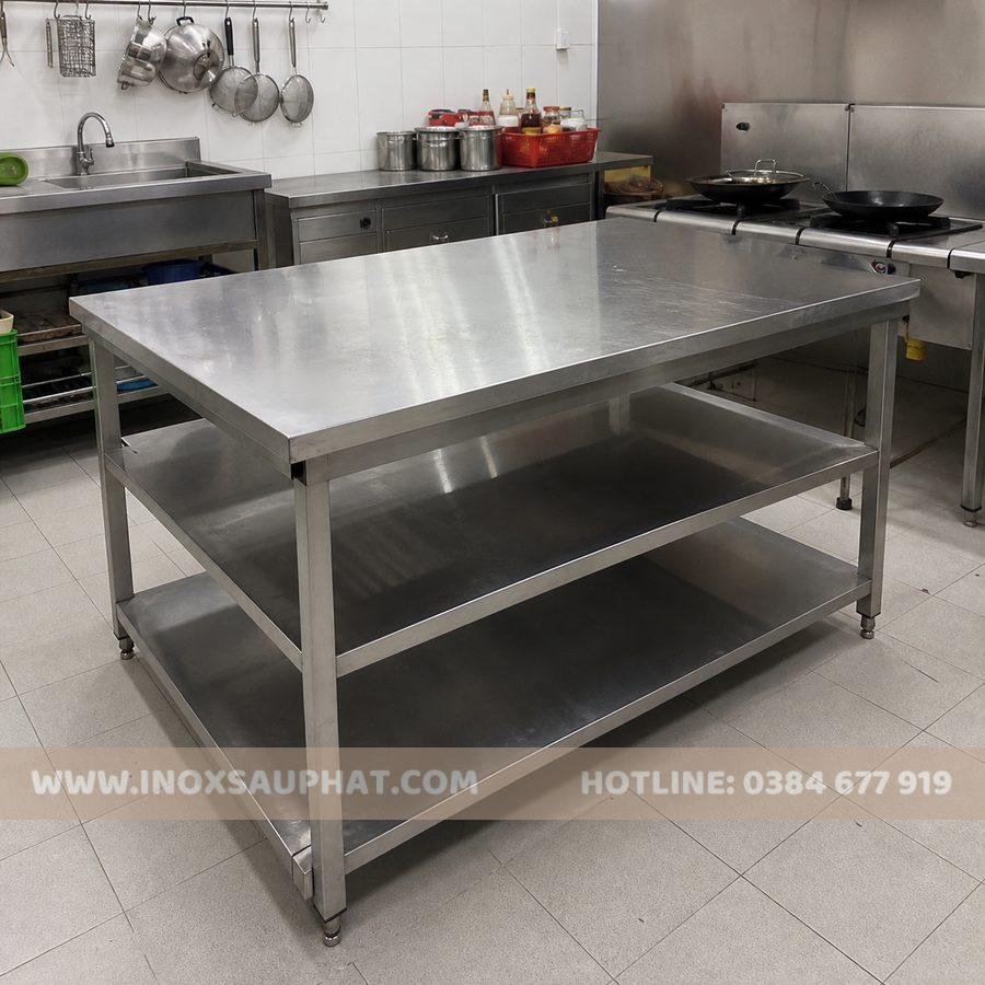 Bàn inox công nghiệp cho bếp công nghiệp bằng inox 304