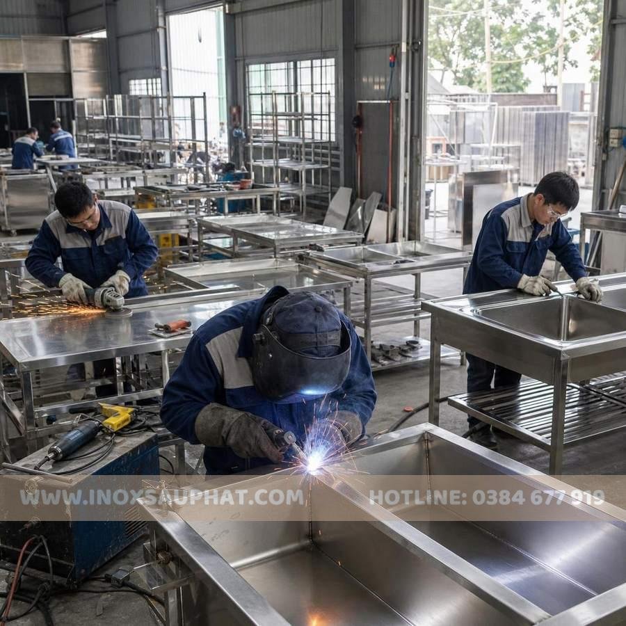 Xưởng gia công inox công nghiệp theo yêu cầu tại TPHCM