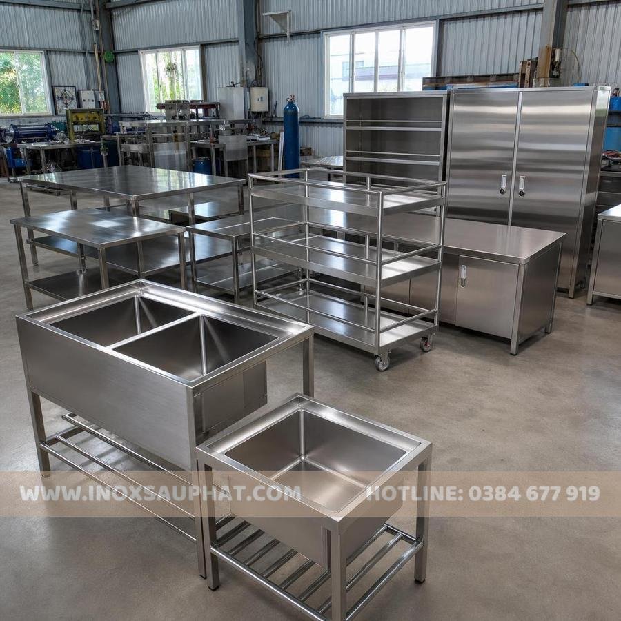 Sản phẩm inox công nghiệp hoàn thiện theo yêu cầu chuẩn bị bàn giao