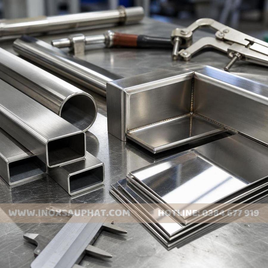 Vật liệu inox công nghiệp gồm tấm ống hộp inox 201 304 316