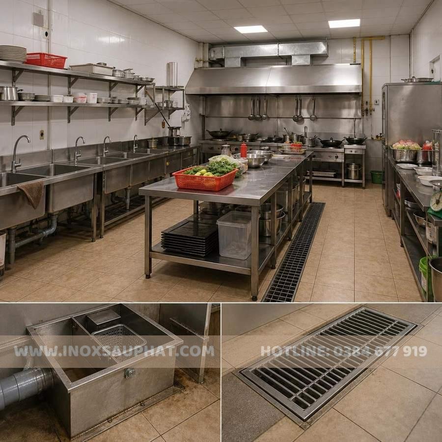 Ứng dụng inox công nghiệp trong bếp nhà hàng và khu chế biến thực phẩm