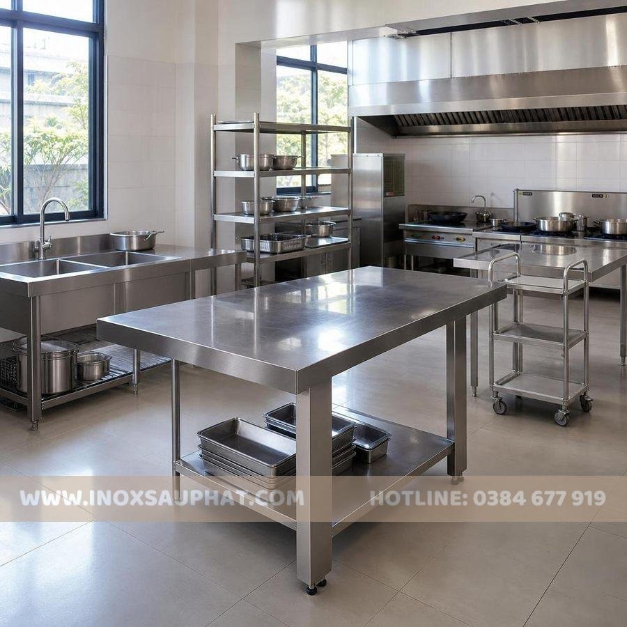 Thiết bị inox công nghiệp cho nhà hàng bếp ăn và nhà xưởng