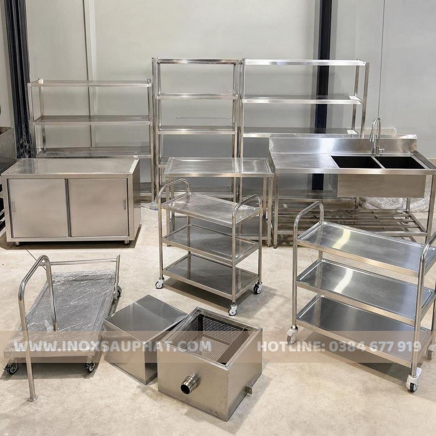 Bộ thiết bị inox công nghiệp hoàn thiện chuẩn bị bàn giao