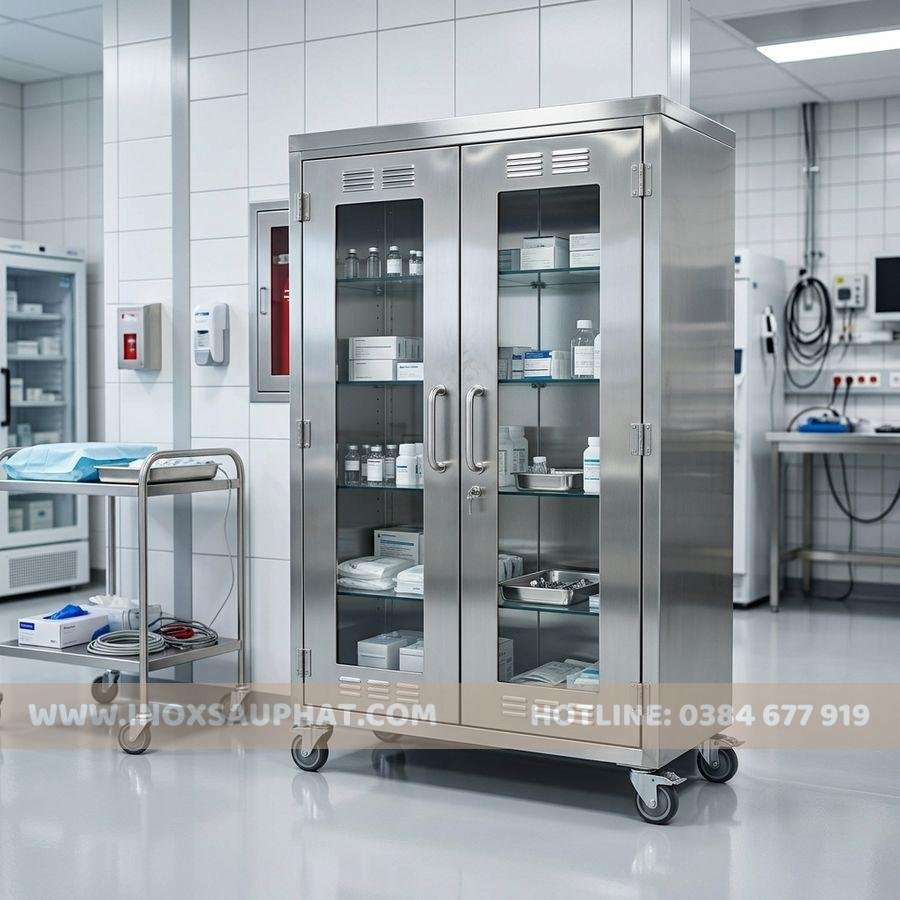 Tủ inox y tế sử dụng trong bệnh viện