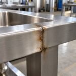 Vết nâu quanh mối hàn trên sản phẩm inox 304 sau gia công