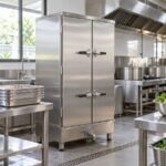 Tủ hấp cơm công nghiệp 8 khay trong bếp ăn